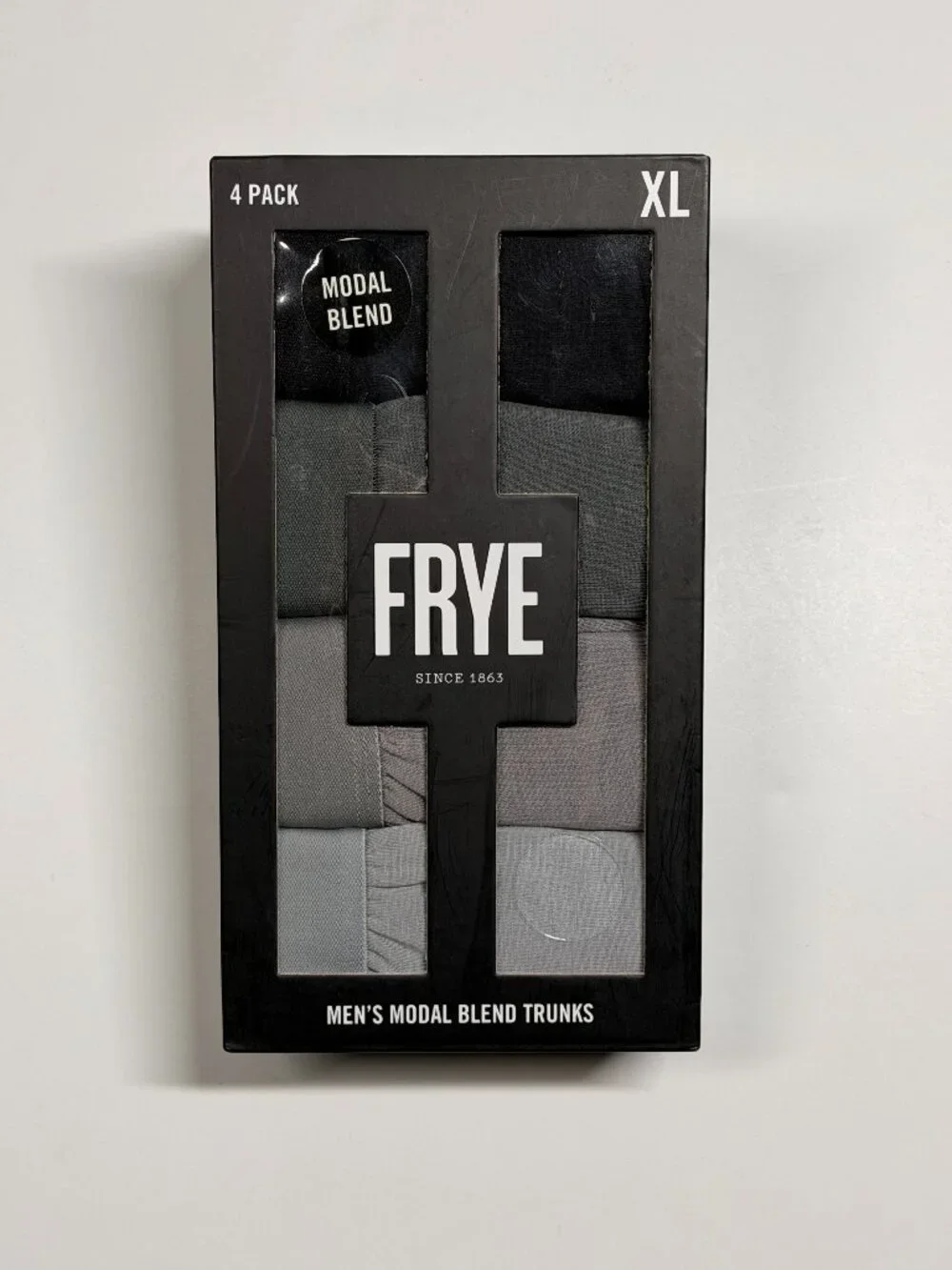FRYE Modal Blend Boxer Briefs - 4 Pack - NWT - Black and Gray Tones